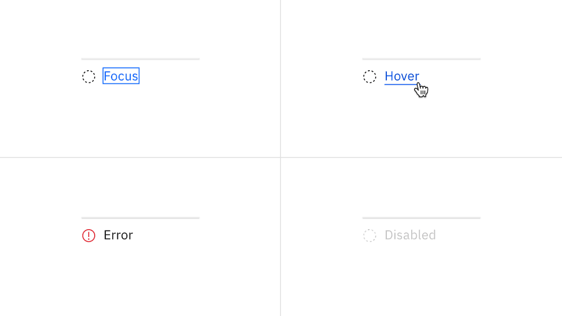 Examples of current, completed, and future steps for progress indicator